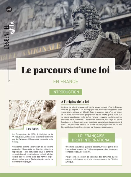 Le parcours d'une loi en France (dépliant)