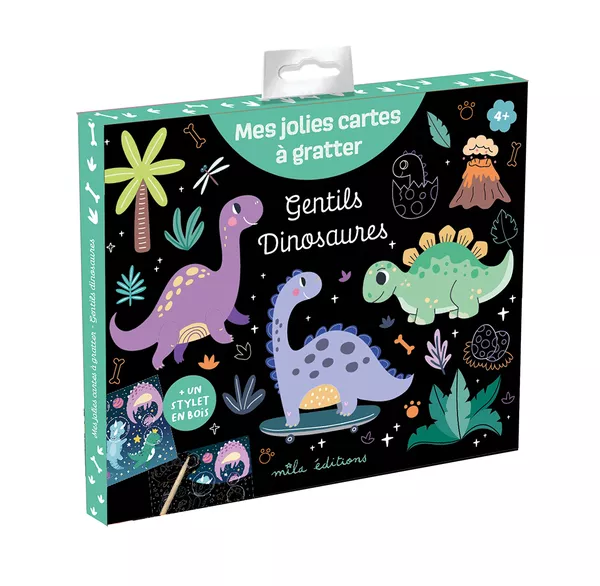 Mes jolies cartes à gratter - Gentils Dinosaures