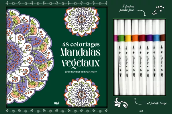 Coffret Coloriages - Mandalas végétaux