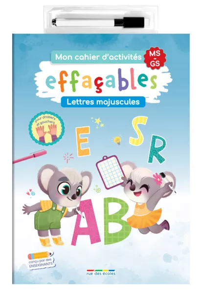 Mon cahier d'activités effaçables - Lettres majuscules MS-GS