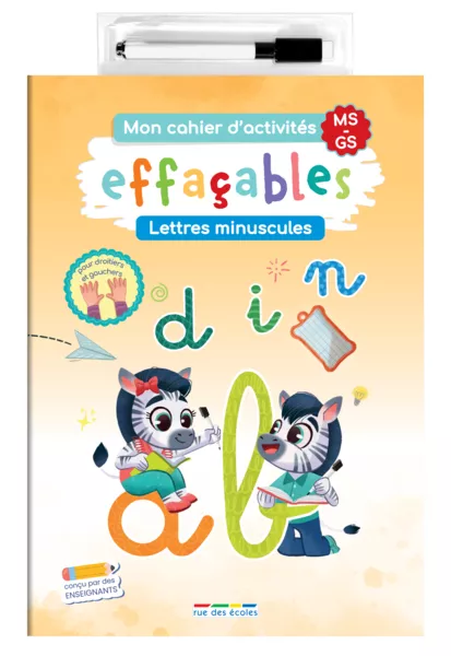 Mon cahier d'activités effaçables - Lettres minuscules MS-GS