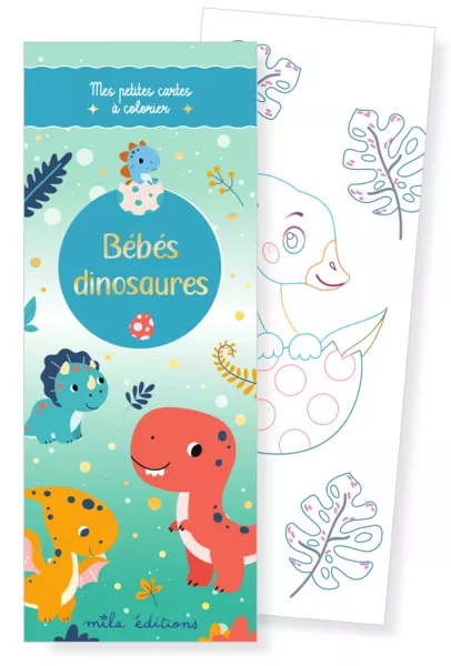 Bébés dinosaures - Mes petites cartes à colorier