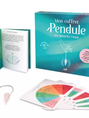 Produit Mon coffret Pendule en quartz rose - Découvrez les mystères de la radiesthésie Image