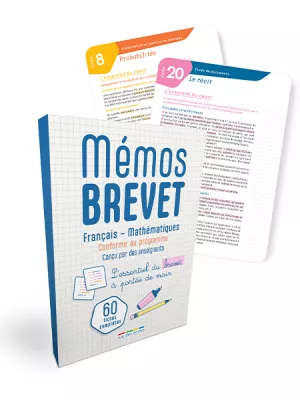 Produit Mémos Brevet : 60 fiches de révision - Français - Mathématiques Image