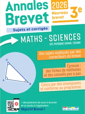 Produit Annales Brevet - Maths-Sciences - 3e - 2026 Image