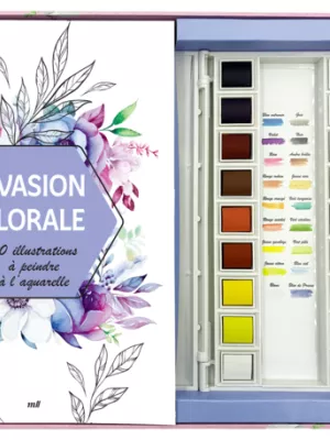 Produit Coffret Aquarelle - Évasion florale - 30 illustrations à peindre Image