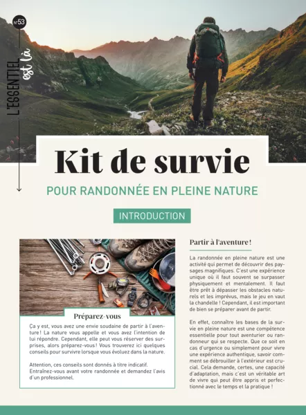 Produit Kit de survie pour randonnée en pleine nature (dépliant) Image