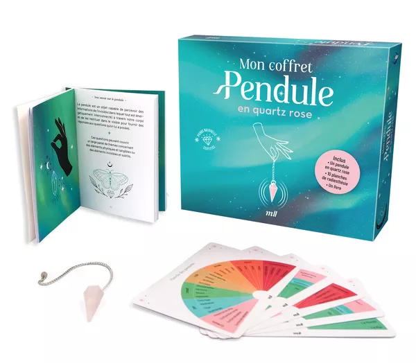 Produit Mon coffret Pendule en quartz rose - Découvrez les mystères de la radiesthésie Image