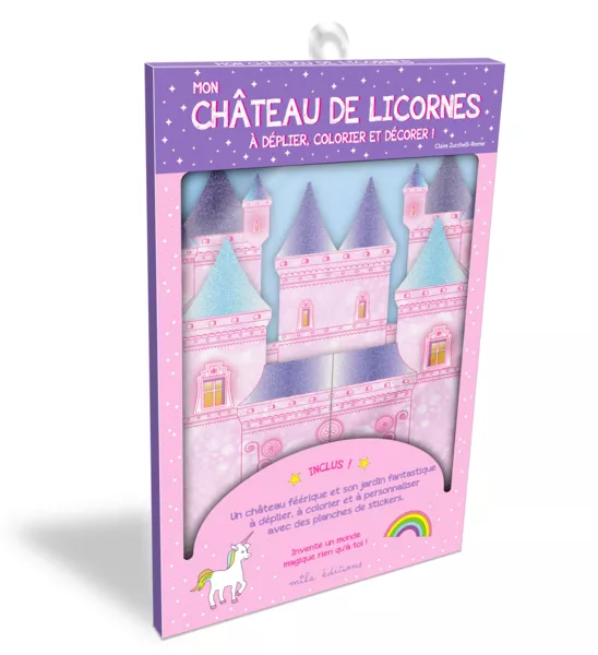 Produit Pochette - Mon château de licornes à déplier, colorier et décorer ! Image