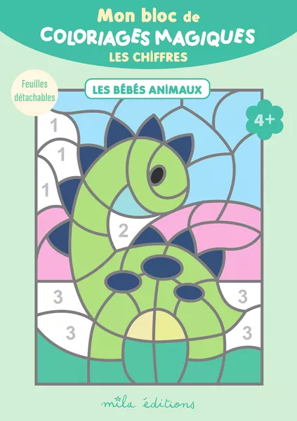 Produit Mon bloc de coloriages magiques - Les chiffres - Les bébés animaux Image