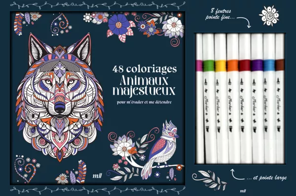 Produit Coffret Coloriages - Animaux majestueux Image