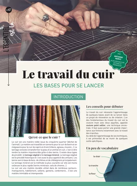 Produit Le travail du cuir (dépliant) Image