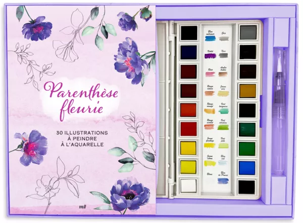 Produit Coffret Aquarelle - Parenthèse fleurie - 30 illustrations à peindre Image