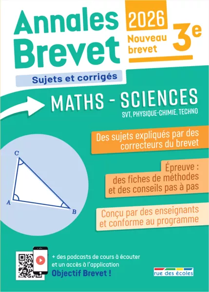 Produit Annales Brevet - Maths-Sciences - 3e - 2026 Image