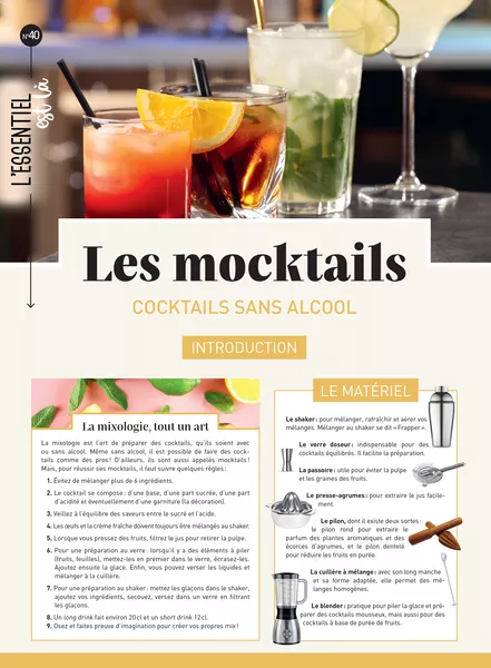 Produit Les mocktails - cocktails sans alcool (dépliant) Image