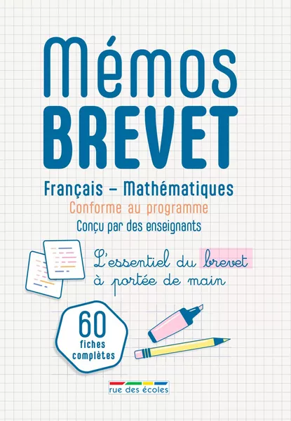 Produit Mémos Brevet : 60 fiches de révision - Français - Mathématiques Image