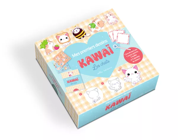 Produit Mes premiers dessins kawaï - Les chats (coffret) Image