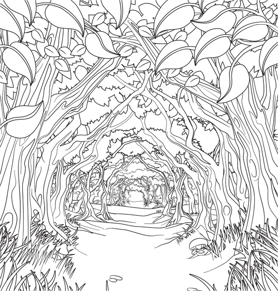 Promenade en forêt - Coloriages pour me détendre