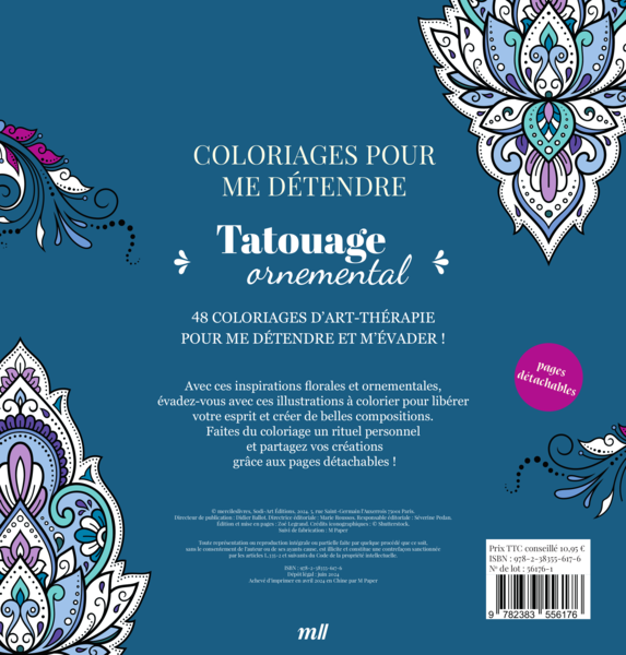 Tatouage ornemental - Coloriages pour me détendre