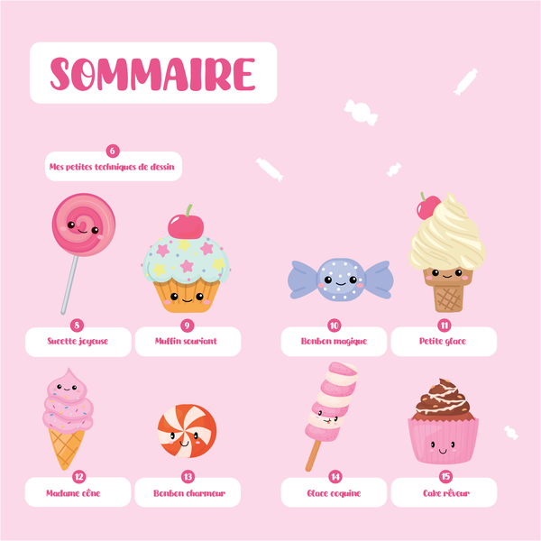 Gourmandises délicieuses à dessiner pas à pas