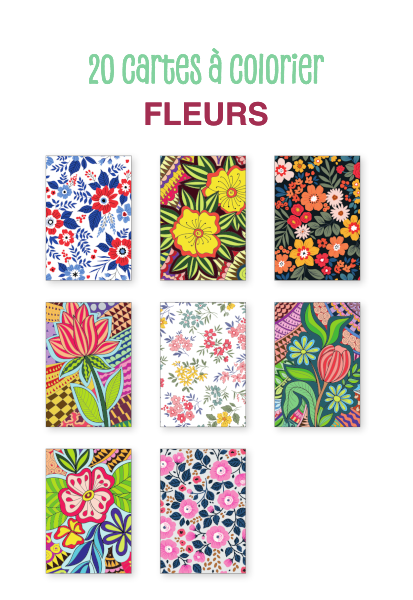 Fleurs - 20 cartes à colorier