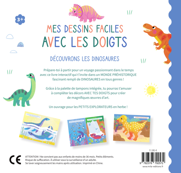 Mes dessins faciles avec les doigts - Découvrons les dinosaures