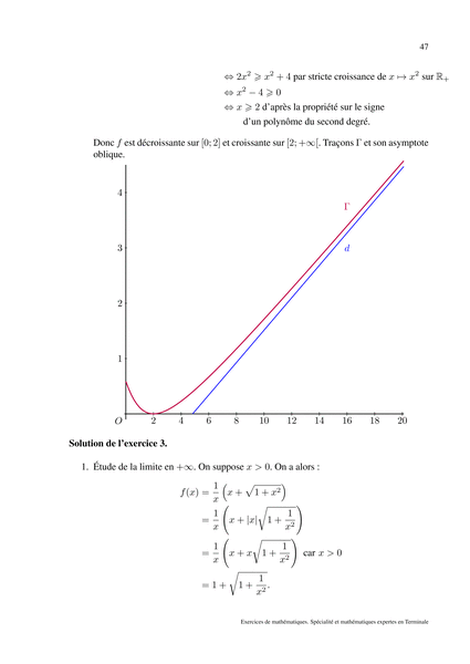 Livre d'exercices mathématiques Terminale, Spécialité et Maths Expertes