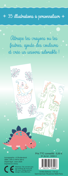 Bébés dinosaures - Mes petites cartes à colorier