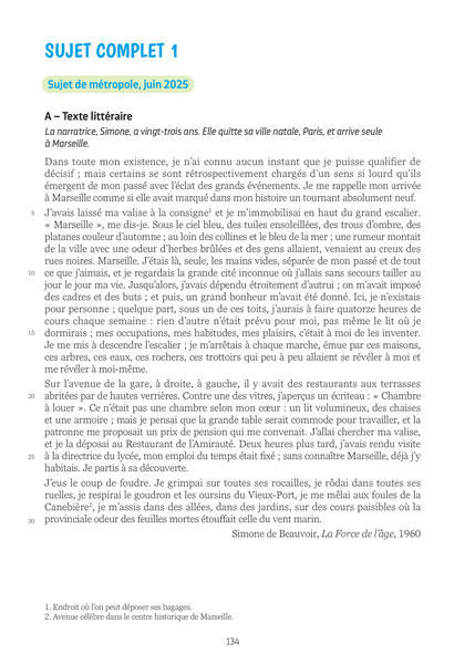Annales Brevet - Français - 3e - 2026