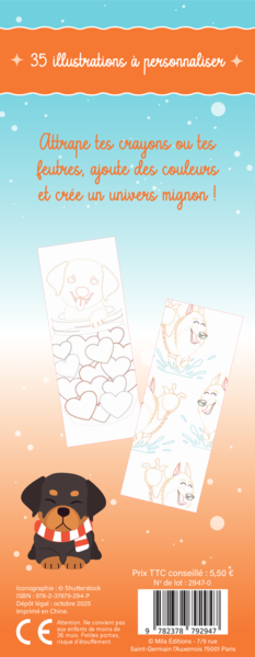 Chiens craquants - Mes petites cartes à colorier