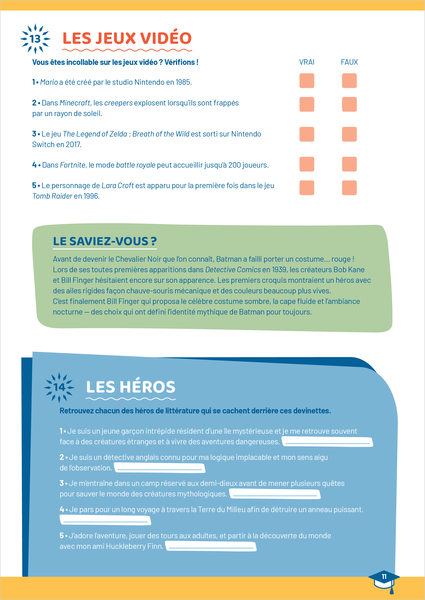 Cahier de jeux - Culture Générale