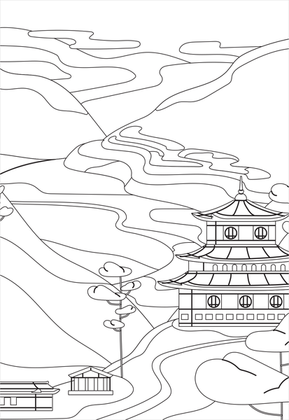 Beaux paysages - 20 cartes à colorier