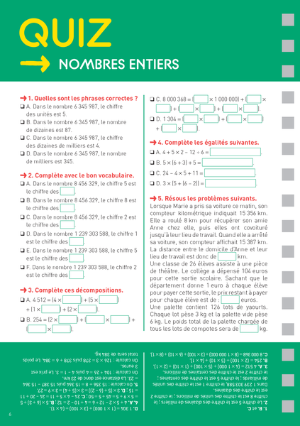 Les fiches du collège - 6e