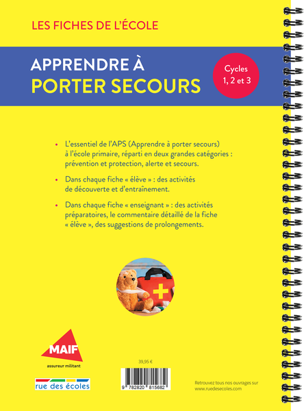 Les Fiches de l'école - Apprendre à porter secours Cycles 1, 2, et 3