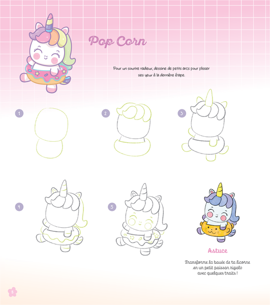 Dessine ton monde kawaï de jolies licornes