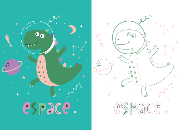 Mon beau carnet de coloriage : Dinosaures