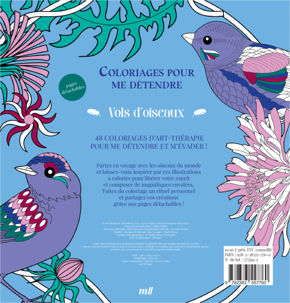 Vols d'oiseaux - Coloriages pour me détendre