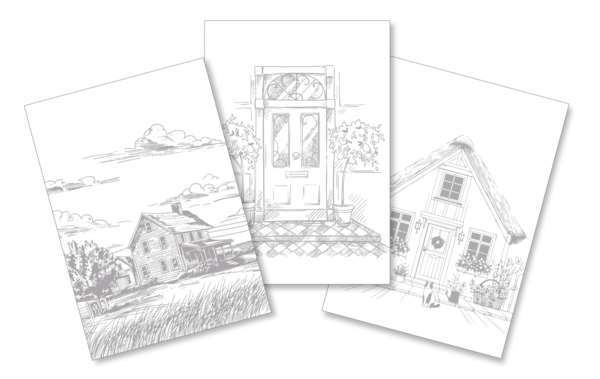 Coffret Aquarelle - Charmants Cottages - 30 illustrations à peindre