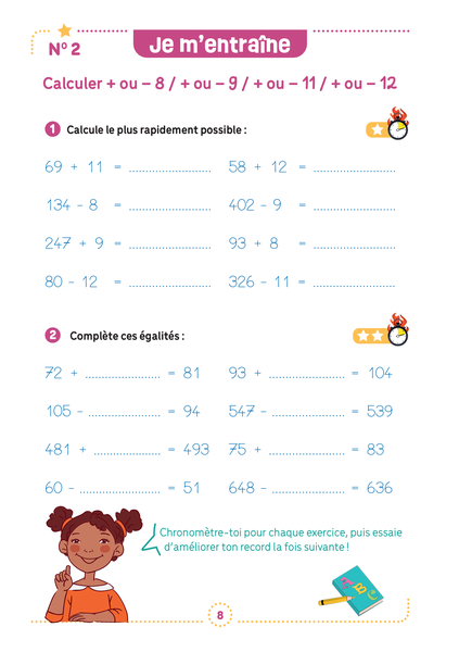 Mes fiches d'entraînement effaçables - Calcul mental - 7 ans et plus