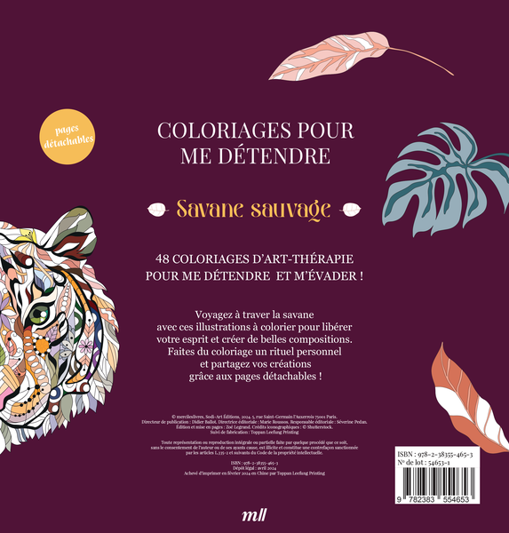 Savane sauvage - Coloriages pour me détendre