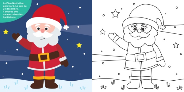 Mon cahier de coloriage : Joyeux Noël, dès 3 ans