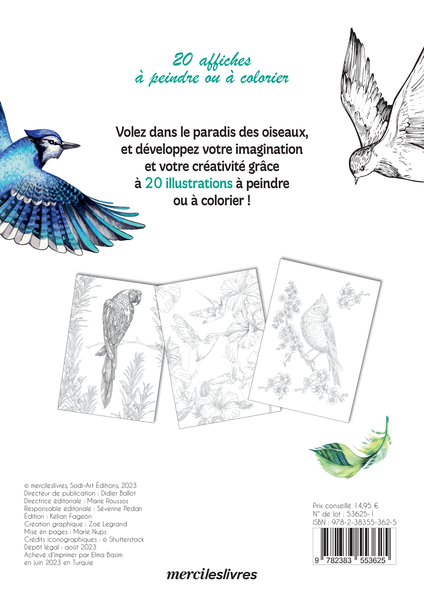 Mes affiches créatives - Au paradis des oiseaux