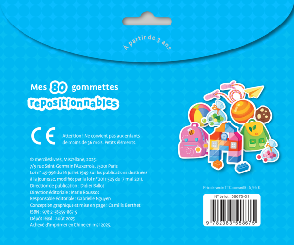 C'est l'heure de la récré ! - Ma pochette de gommettes repositionnables