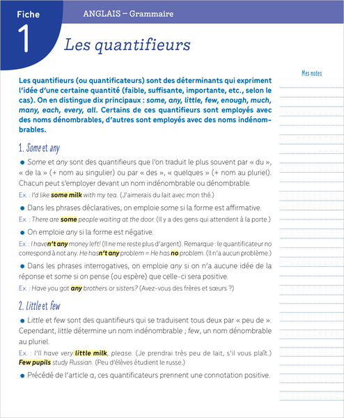 Boite à fiches - Seconde