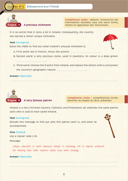 Énigmes in English 4e-3e
