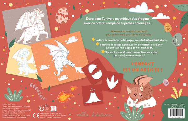 Mon coffret créatif - Dragons à colorier
