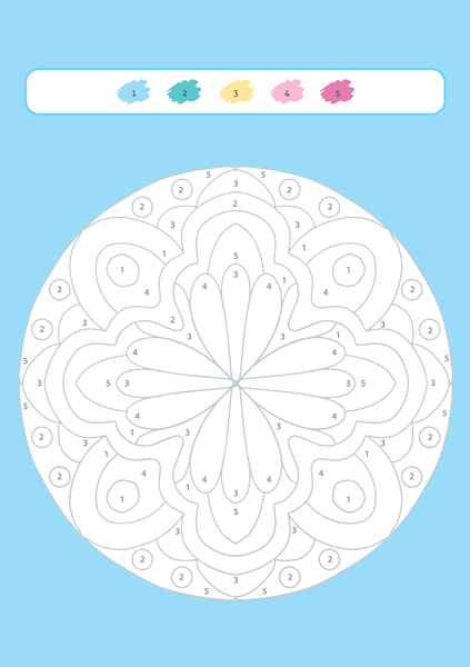 Mon bloc de coloriages magiques - Les chiffres, spécial mandalas