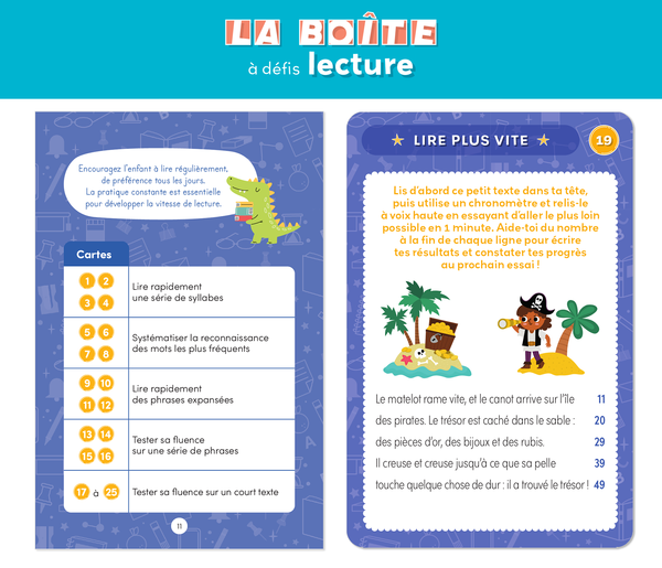 La boîte à défis lecture : lire mieux et plus vite - CP-CE1
