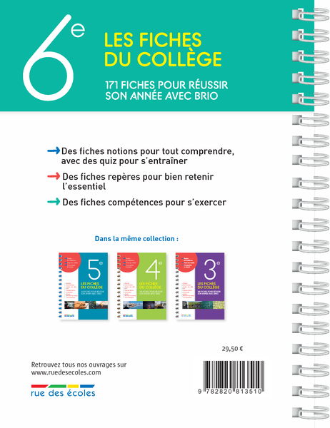 Les fiches du collège - 6e