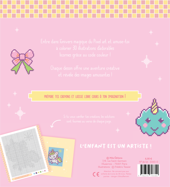 Mes adorables coloriages pixels - Licornes